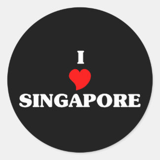 I Love Singapore Classic Round Sticker