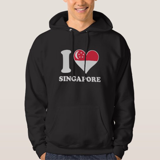 I Love Singapore Singaporean Flag Heart Hoodie