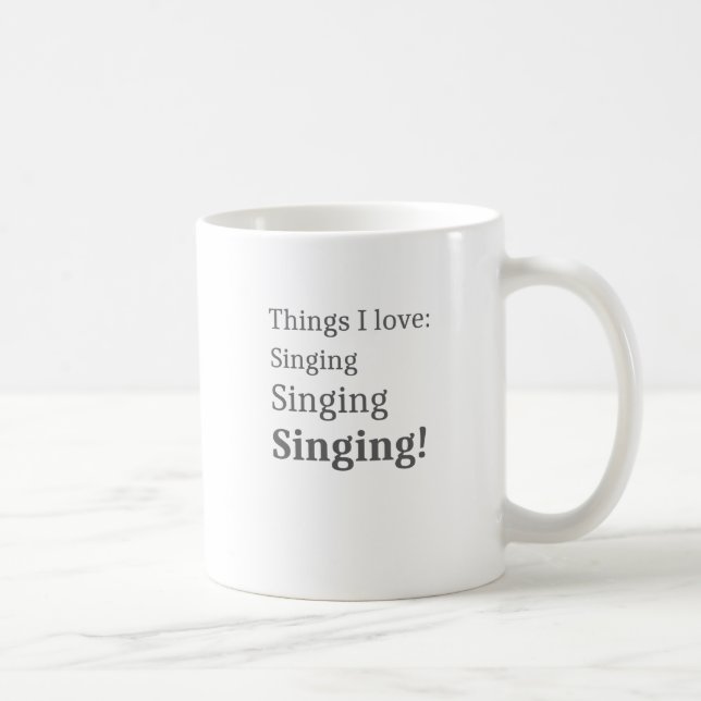 I Love Singing Singing Karaoke Lover for Singers Coffee Mug (Right)