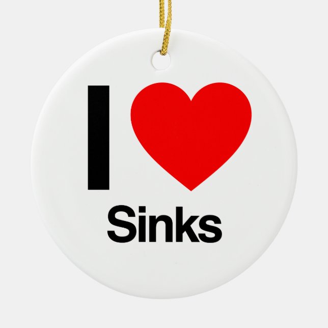 i love sinks ceramic tree decoration (Front)
