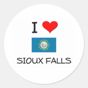 I Love Sioux Falls South Dakota Classic Round Sticker