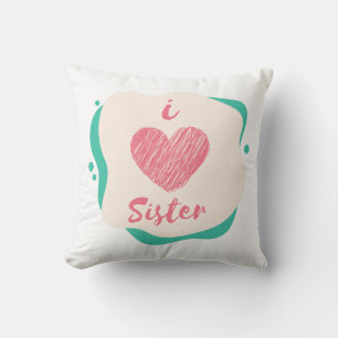 i love sister/brother cushion