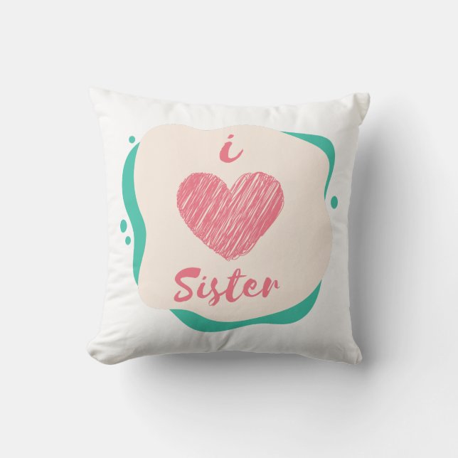 i love sister/brother cushion (Front)