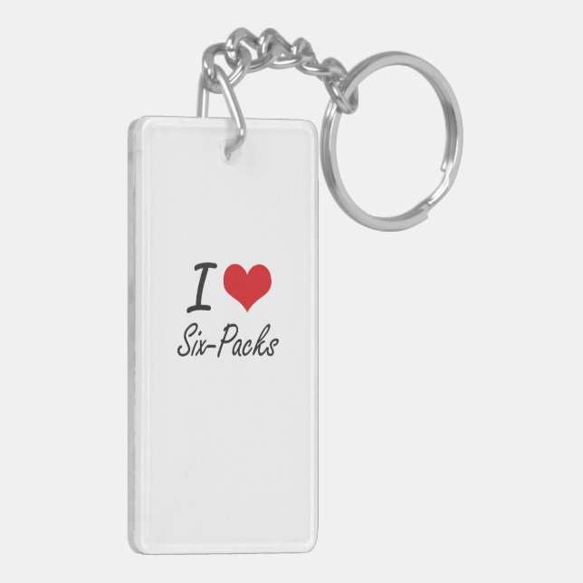 I Love Six-Packs Key Ring (Back Left)