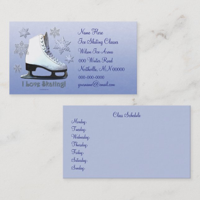 I Love Skating Business Card (Front/Back)