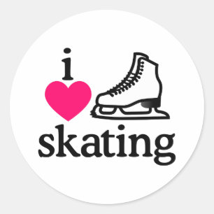 I Love Skating Classic Round Sticker