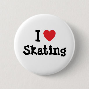 I love Skating heart custom personalised 6 Cm Round Badge