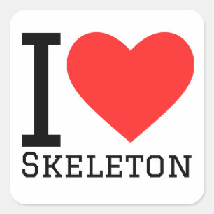 I love skeleton  square sticker