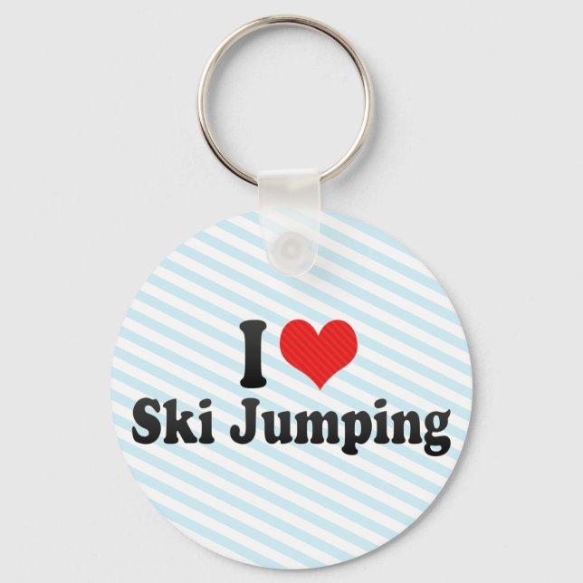I Love Ski Jumping Key Ring (Front)