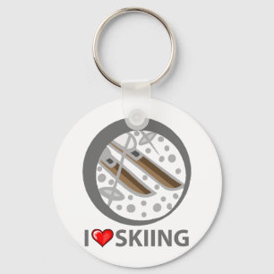 I Love Skiing Key Ring