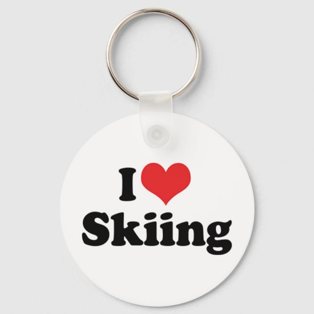 I Love Skiing Keychain (Front)