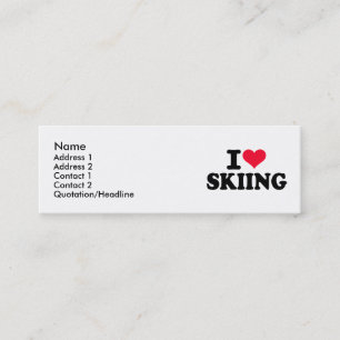 I love Skiing Mini Business Card