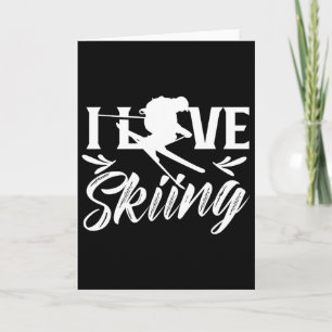 I Love Skiing Ski Skier Winter Sports Skiers  Card