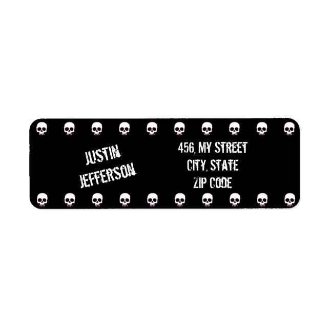 I Love Skulls Return Address Label (Front)