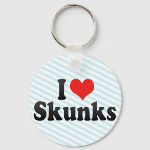 I Love Skunks Key Ring