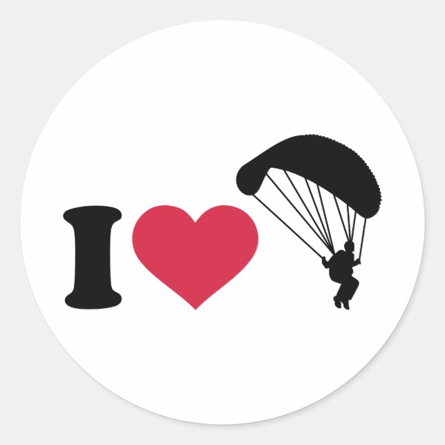 I love Sky diving Classic Round Sticker (Front)