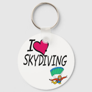 I Love Skydiving Key Ring
