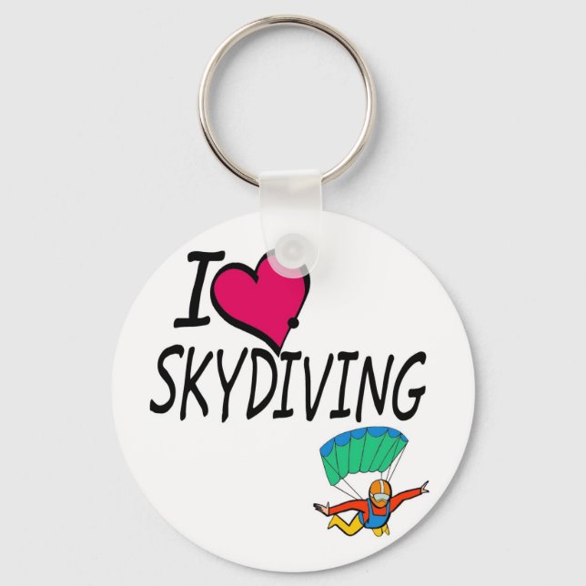 I Love Skydiving Key Ring (Front)