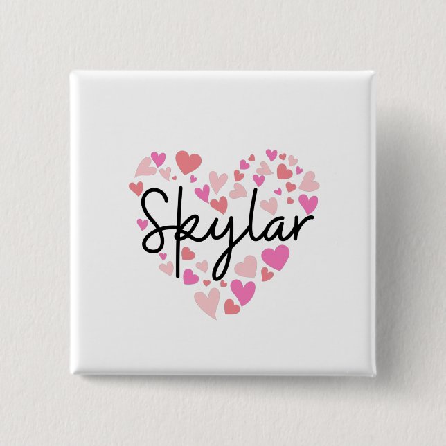 I love Skylar 15 Cm Square Badge (Front)