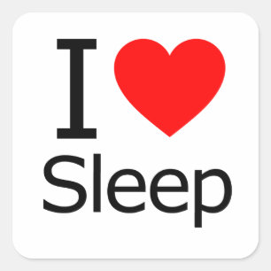 I Love Sleep Square Sticker