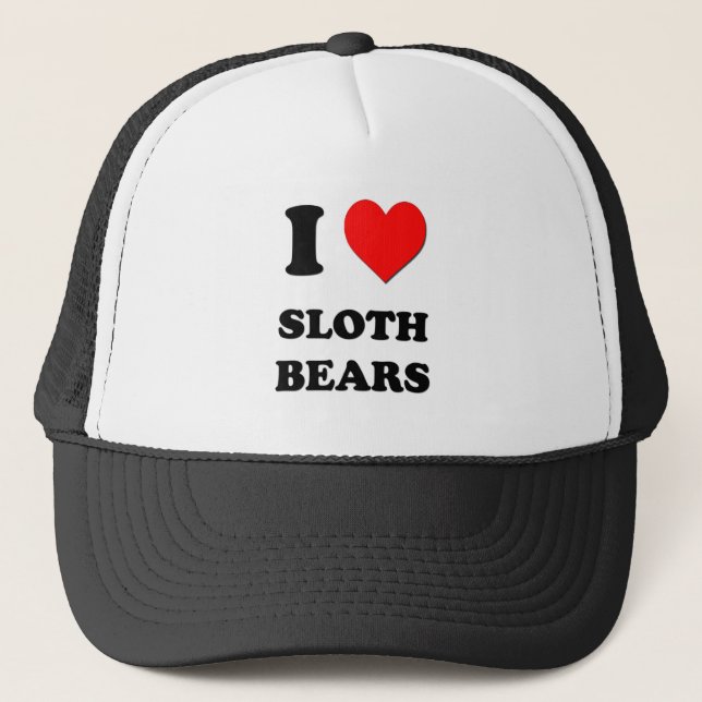 I Love Sloth Bears Trucker Hat (Front)