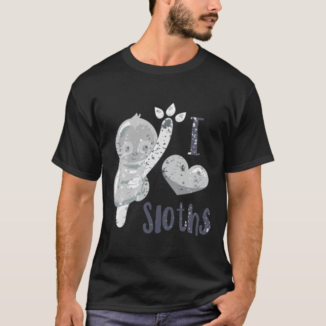 I Love Sloth Splatter 1 T-Shirt (Front)