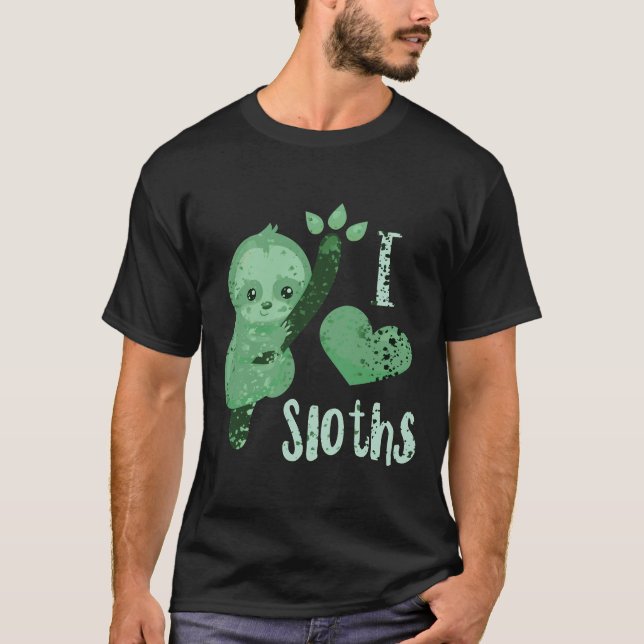 I Love Sloth Splatter T-Shirt (Front)