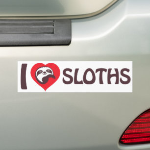 I love Sloths Bumper Sticker