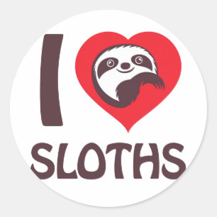 I love Sloths Classic Round Sticker