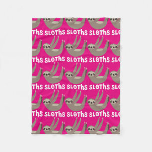 I Love Sloths Cute Blanket Throw