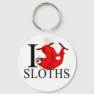 I Love Sloths Keychains