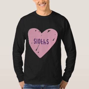 I Love Sloths Pastel Pink Heart T-Shirt