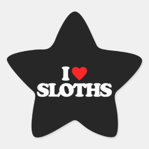 I LOVE SLOTHS STAR STICKER