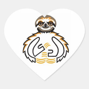 I love SLOTHS - Wildlife - Nature - Ecology Heart Sticker