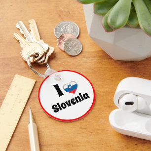I love Slovenia & Slovenian Heart - travel /sports Key Ring