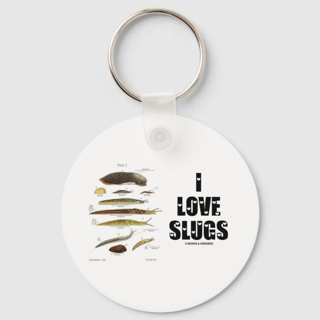 I Love Slugs (Naturalist / Nature) Key Ring (Front)