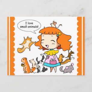 I love small animals postcard