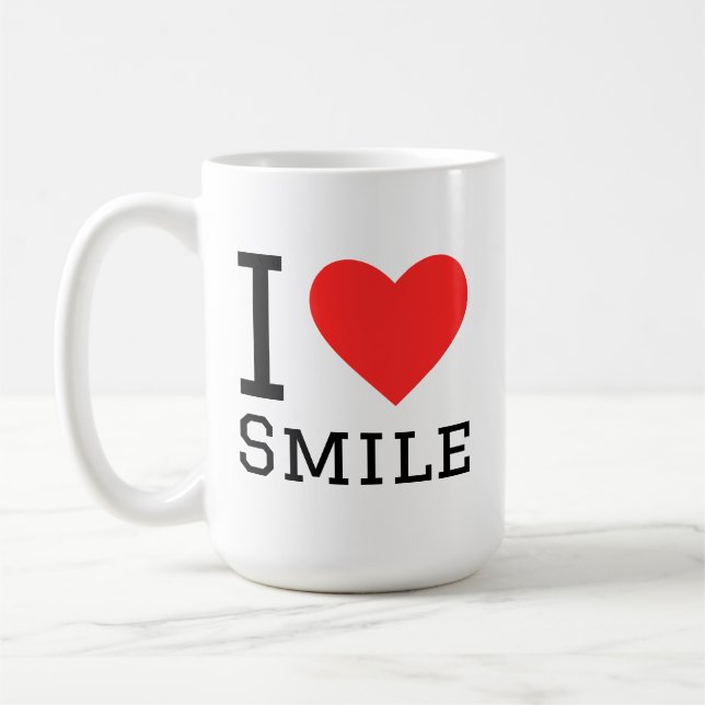 I love smile square sticker coffee mug (Left)