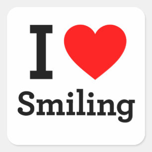 I Love Smiling Square Sticker