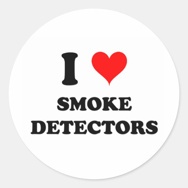 I Love Smoke Detectors Classic Round Sticker (Front)
