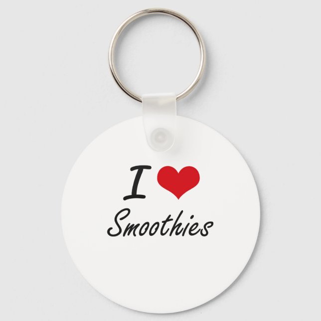 I Love Smoothies artistic design Key Ring (Front)