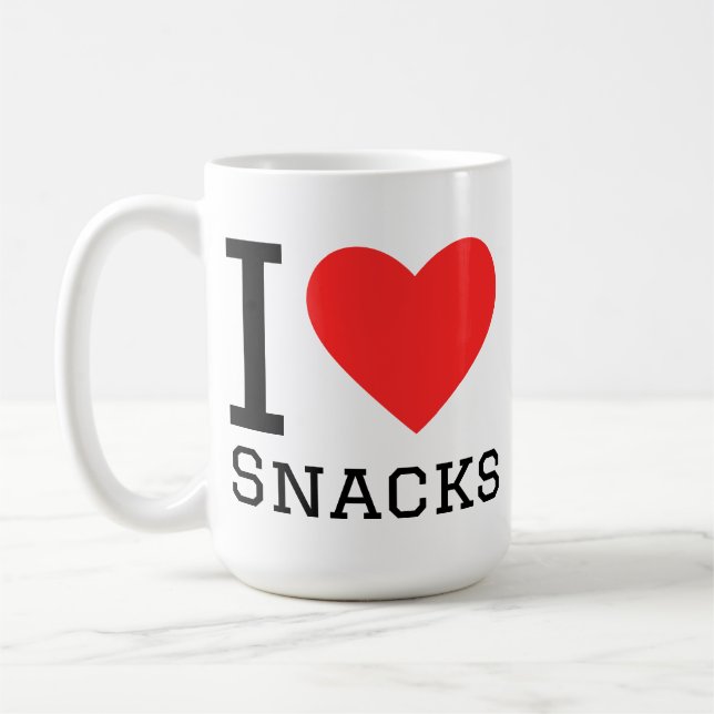 I love snacks coffee mug (Left)