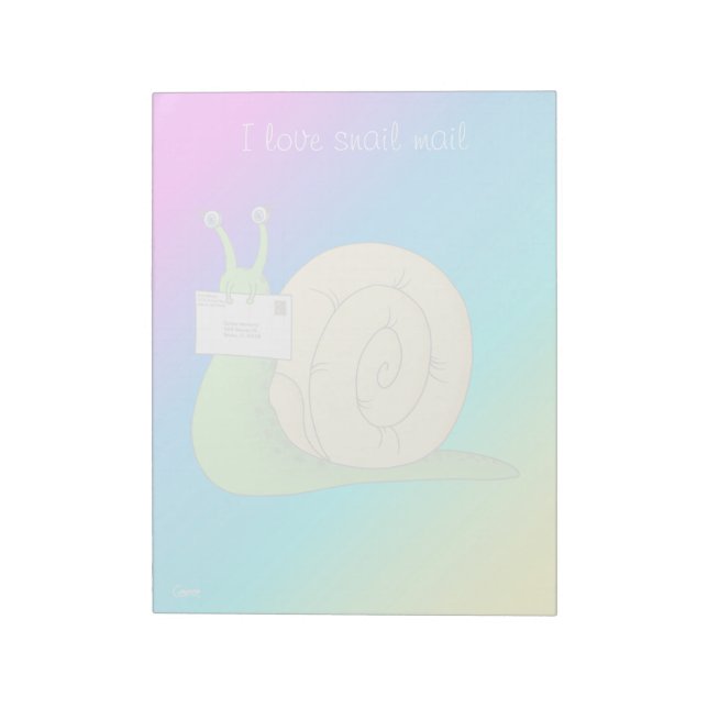 I Love Snail Mail (Gradient) - 11" x 8.5" Notepad (Rotated)