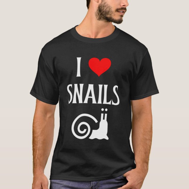 I Love Snails I Heart Snails Snail  Gastropod Slug T-Shirt (Front)