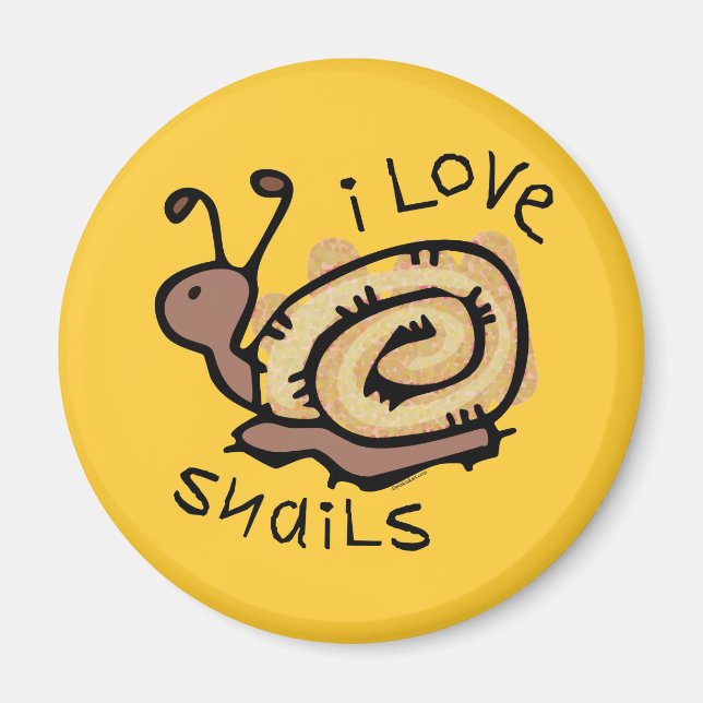 I Love Snails Magnet (Front)