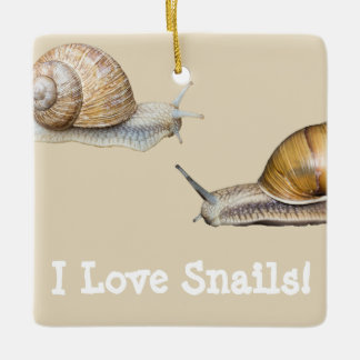 I Love Snails Snail Design Ceramic Tree Decoration