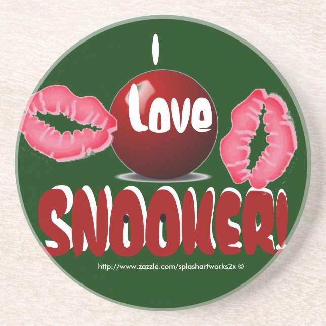 "I LOVE SNOOKER! Coaster" Coaster (Front)
