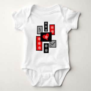 I Love Snow Baby Bodysuit