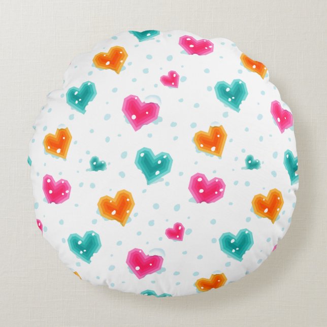 I love snow Christmas Round Cushion (Front)
