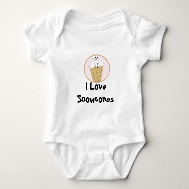 I Love Snow Cones Baby Bodysuit (Front)